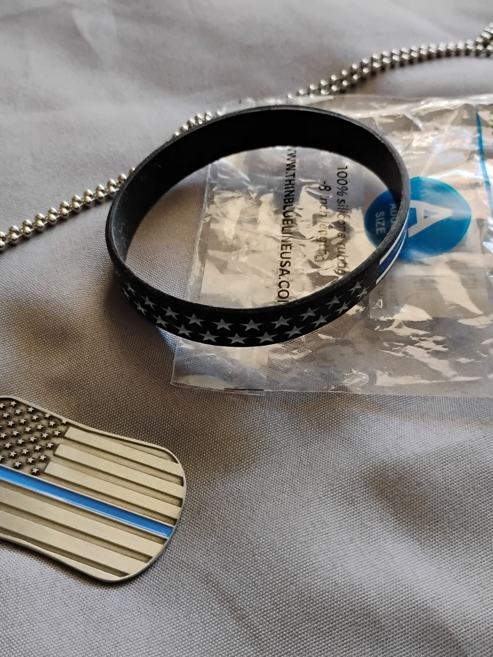 Thin Blue Line Bracelet And Tag
